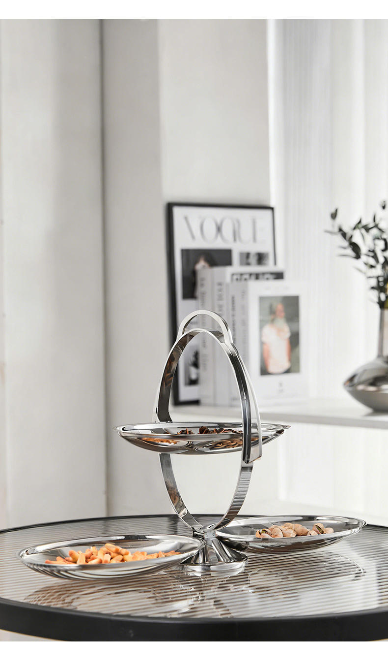 Plateau pliant blanc à trois niveaux