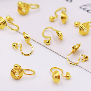 Boucles d'oreilles à clipser en laiton plaqué or et argent, sans perçage, avec coussinet en silicone, pour bijoux de mode unisexe - Product Image 2