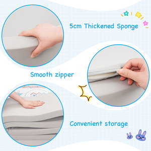 Grand tapis de jeu en forme de pomme pour piscine à balles, fermeture éclair lisse, nettoyage facile, pliable, design moderne pour les enfants de 5 à 7 ans - Product Image 4