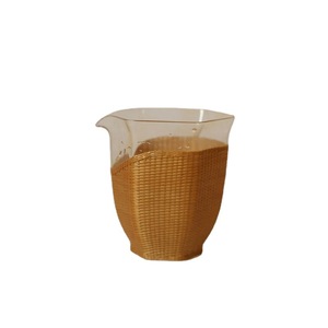 Tasse de justice en porcelaine, verre tressé en bambou, tasse de justice transparente en verre en forme de bec d'aigle, résistante à la chaleur, distributeur de thé - Product Image 5