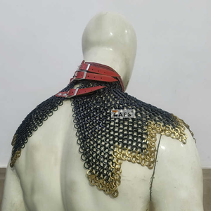 Armadura de Cuello de Malla Metálica Hecha a Mano, Disfraz de Caballero Medieval, Acero Suave con Anillo de Latón, Collar de Obispo para Cosplay Histórico - Product Image 6