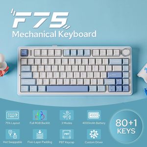 Aula F75 Tùy Chỉnh Bàn Phím Cơ Khí Không Dây Tri-Chế Độ Bàn Phím Gasket Cấu Trúc Hot-Swappable Aula Chơi Game 75% Bàn Phím - Product Image 5