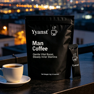 OEM/ODM <b>Man</b> Coffee Instant Powder Gentle Vital Boost Steady Inner Stamina Male Wellness Drink 10g Sachet Black Stand <b>Pouch</b> - Product Image 5