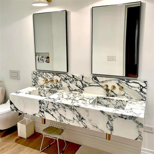 Newstar tùy chỉnh freestanding hình chữ nhật rửa lưu vực calacatta Viola đá cẩm thạch bồn rửa arabescato đá cẩm thạch đôi đá cẩm thạch phòng tắm bồn rửa - Product Image 5
