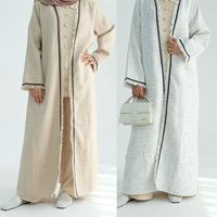 Nouvelle Abaya d'hiver de Dubaï, Robe longue de style abaya, Manteau d'hiver pour femmes, Vêtements islamiques, Abaya ouverte traditionnelle, Vente en gros