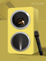 Sistema de Sonido para Cine en Casa y Karaoke MOCO M2 de 2.1 Canales con 2 Micrófonos Inalámbricos 5.0, Gabinete de Madera, Salida de 500-800W