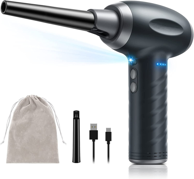 Kinzir AD27 Electric Cordless Rechargeable Air Duster 50,000-90,000 RPM Motor for Computer Keyboard-Eco-Friendly Anti-Dust