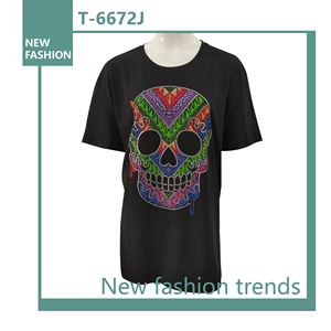Vente <span class=keywords><strong>en</strong></span> gros de t-shirts pour femmes, t-shirt à col rond, tissu tricoté respirant, design décontracté, t-shirts <span class=keywords><strong>en</strong></span> vrac - Product Image 4