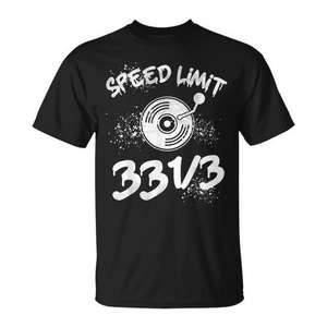 Camiseta de coleccionista de discos de vinilo Speed ​​Limit 33 1/3, camiseta de música Hip Hop Rap - Product Image 1