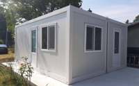 Maison mobile portable préfabriquée en structure d'acier, conteneur pliable, entrepôt, garage