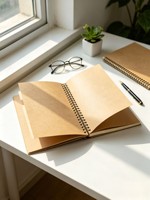 Carnet à spirales en papier kraft, métal noir, écologique, minimaliste, vintage, bloc-notes pour croquis, papeterie scolaire et de bureau, vente en gros