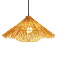 Lampada a sospensione in paglia, paralume in rattan intrecciato, lanterna antica per homestay, hotel, ristorante, illuminazione per sala da pranzo