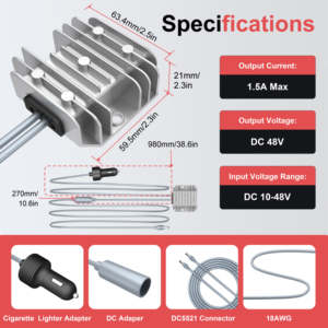 Transformateur élévateur de tension CC étanche IP67 <span class=keywords><strong>12V</strong></span> <span class=keywords><strong>24V</strong></span> vers 48V 72W 1.5A, régulateur d'alimentation Starlink <span class=keywords><strong>pour</strong></span> voiture, camping-car, <span class=keywords><strong>camion</strong></span> - Product Image 4