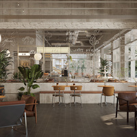 Comptoir de boulangerie sur mesure avec vitrine en verre et éclairage LED pour desserts, café et boulangerie - Solution de design clé en main