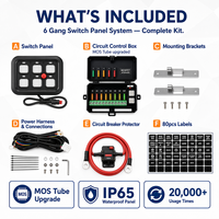 Nouveau panneau de commande 6 interrupteurs avec synchronisation via application, MOSFET, boîtier de relais RGB 16M, IP65 universel 4x4 pour UAZ, pour rétrofit/amélioration, garantie 2 ans