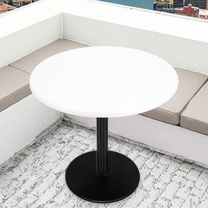 Blanco 600MM Mesa de comedor al aire libre Impermeable Werzalit Madera para Café Cantina Hotel Dormitorio Comedor Muebles - Product Image 1