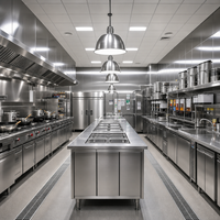 Équipement de cuisine commerciale clé en main, ligne de buffet d'hôtel, cuiseur vapeur, plaque chauffante, chauffe-plats 220V/110V CE NSF en acier inoxydable 304