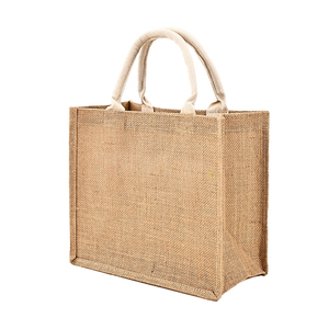 Sac fourre-tout en <span class=keywords><strong>jute</strong></span> réutilisable avec logo personnalisé, écologique, pour le shopping et la promotion quotidienne - Product Image 1