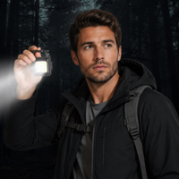 Tomsenda Lampe de poche LED rechargeable par USB, lampe de travail LED de poche, 3 modes, étanche, lampe d'urgence pour la pêche, petite lampe de poche