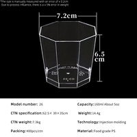 Vaso Desechable Transparente de Plástico PS para Postres, 5oz, Grado Alimenticio, para Mousse, Pudín, Parfait, Tiramisú, Yogur, Helado, Fiestas y Catering