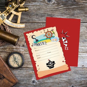 Cartes d'<span class=keywords><strong>invitation</strong></span> à thème Capitaine Marin Pirate de Dessin Animé avec Enveloppes pour Baby Shower et Fête d'<span class=keywords><strong>Anniversaire</strong></span> - Product Image 3