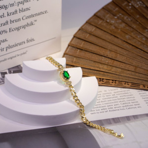 Pulsera de Cadena Clásica Bohemia Chapada en Oro Jade, Joyería de Moda para Hombres y Mujeres - Product Image 2