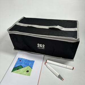للبيع بالجملة أقلام رسم فنية ملونة بطرف مزدوج-أقلام رسم لوحات كاريكاتورية مع حقيبة حمل - Product Image 2