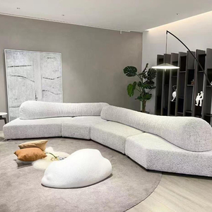 Meubles de salon modernes et luxueux, ensemble de canapés modulaires 3 1 1, revêtement en tissu velours, meubles d'hôtel - Product Image 3