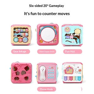Nouveaux jouets pour bébés, filles et garçons, jouets éducatifs, activités musicales, tambour et clavier de piano en plastique avec 6 fonctions en 1 - Product Image 2
