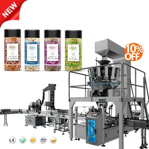 New Automatic Pistachio Cashew Nut Jar Filling Capping Machine Nuts Dried Fruit Weighing Packing Machine