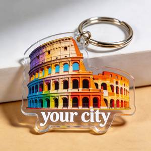 Porte-clés personnalisé en acrylique Prague, souvenir touristique tchèque Praha - Product Image 3