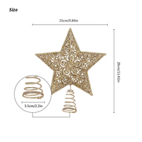 Zhengtian personnalisé grand extérieur étanche 29Cm 50Cm blanc arbre de Noël Topper étoile pour Pvc décoration d'arbre de Noël