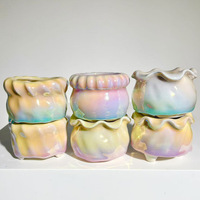 Pot de fleurs pour plantes succulentes, irisé nacré, électroplaqué, éblouissant, personnalisé, avec visière fraîche et respirante