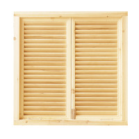 Persiana Horizontal de Madera Maciza de Pino, Sin Acabado, para Ventana, Baño, Balcón, Ventilación