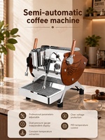 Machine à expresso semi-automatique 9Bars avec pompe rotative importée, double chaudière en acier inoxydable, pour usage domestique et commercial (café)