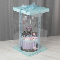 Boîtes d'emballage pour fleurs en PET transparent coloré de luxe avec revêtement UV et gaufrage