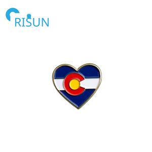 Fabrication de métal personnalisé US Colorado State Shape Map Pin Broche émail Colorado Rockies Pins Colorado Flag Lapel Pin Badge - Product Image 2