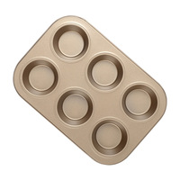 Fabrik-Großhandel Bestseller 6-Fach Kohlenstoffstahl Muffin-Cupcake-Backform für Heimküche und Backen