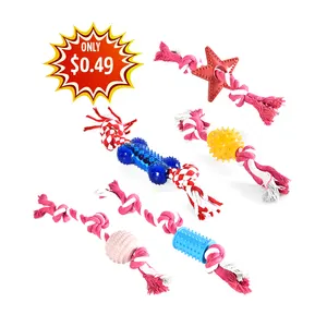 Pet Products Best Selling Recommended Large Discount Pet Toys Rope Durable Tugging Fetching Chew Rope TPR Dog Toys