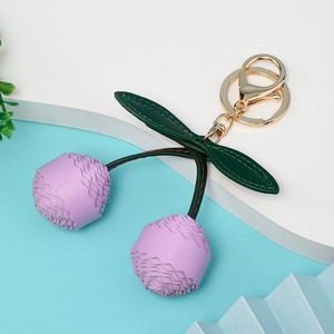 Keychain <b>Bag</b> <b>Charm</b> Cute Pu Leather Pendant for Purse Handbag Cherry <b>Charms</b> Accessories Gifts - Product Image 5