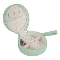 Boîte à bijoux en cuir PU, Portable fermeture éclair personnalisée boîte à bijoux, étui de rangement de voyage pour accessoires, organisateur d'emballage