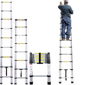 Échelle télescopique moderne en aluminium, <span class=keywords><strong>7</strong></span> <span class=keywords><strong>marches</strong></span>, 2 m, portable, capacité de 330 lb, angle d'escalade de 50°, hauteur extensible de 6,6 pieds - Product Image 4