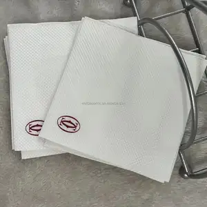 500 Count 2 Ply Plain White Beverage Napkins Disposable 4 Fold Cocktails Paper Napkins 9" X 9" Unfolded For Every Day Use