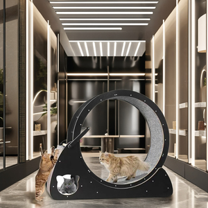 高纤维环保木质运动跑轮静音滚轮宠物猫攀爬玩具健身猫跑步机 - Product Image 2