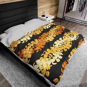 Nhà Máy Bán buôn Chất lượng cao puakenikeni Hawaii deign minky velveteen sang trọng chăn tùy chỉnh in flannel chăn - Product Image 1