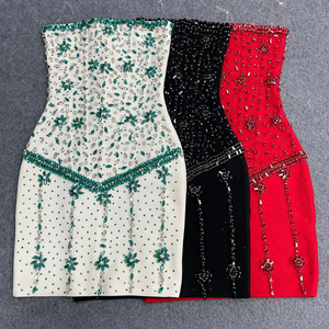 Vestidos Mini Bodycon Luxuosos com Cristais para Mulheres, Sem Alças, Costas Descobertas, Sexy, para Coquetéis, Celebrações e Festas de Aniversário - Product Image 4