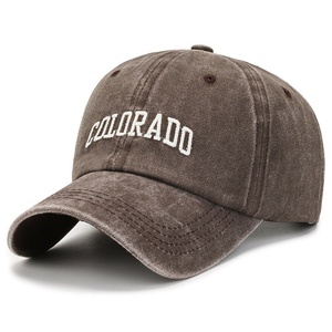 Gorras de Béisbol Deportivas Vintage Estilo Dad Hat, de Algodón Denim Lavado, Bordadas, Desgastadas, de 6 Paneles, Sin Estructura y con Visera Curva, Venta al Por Mayor Ecológica - Product Image 1