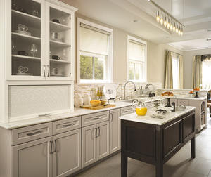 Armoires murales de cuisine en bois modulaires de conception personnalisée pour les centres commerciaux et les villas - Product Image 1