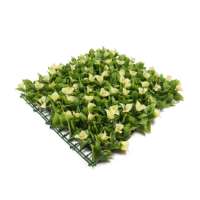 Mur végétal artificiel en plastique PE 3D 060C, fausse herbe, fleurs, intérieur/extérieur, aménagement paysager écologique, résistant aux UV, décoration en herbe