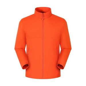 Veste coupe-vent pour hommes, col montant, couleur unie, fine, simple couche, avec doublure intérieure, vêtements de travail d'hiver - Product Image 1